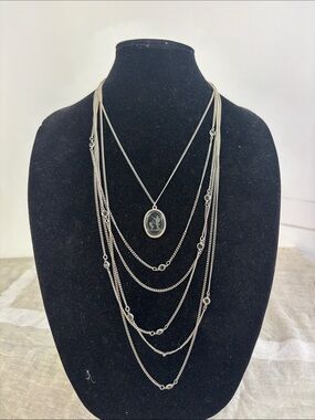 GOLDETTE MULTI SILVER STRAND W INTRAGLIA NECKLACE